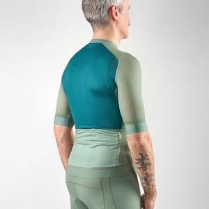 Maillot de Ciclismo Personalizado para Mujer, Manga Corta, Secado Rápido, Verde Azulado y Verde Menta, Espalda de Malla, Poliéster - Product Image 5