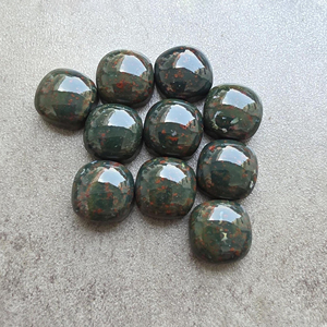 Cabochon en hématite naturelle, forme carrée coussin, dos plat, pierre précieuse calibrée, tailles personnalisées disponibles - Product Image 2