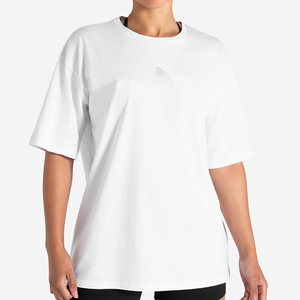 Camiseta Informal Blanca Personalizada de Última Moda para Mujer, Elástica, de Manga Corta, 100 % Algodón, Camisetas de Yoga y Fitness para Mujer - Product Image 2