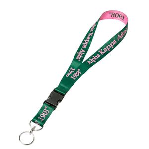 Green Pink Lanyard Strap ID Badge Holder Neck Keychain Rope Accessory <b>Printed</b> Pattern <b>Office</b> School Event Decoration Wear - Product Image 1