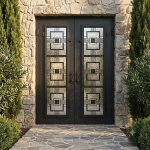 Royal Luxury Minimalist-style Modern Rust-Resistant Wrought Iron Entry Gate; Security Decorative Anti-theft Powder-Coated <b>Swing</b> - Product Image 3