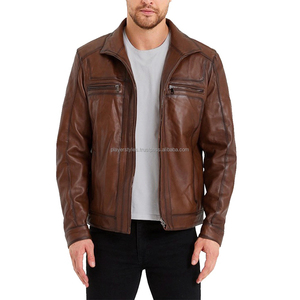 <b>Men's</b> High Quality Leather Bomber <b>Jacket</b> Motorcycle Rider Fashion Outerwear Custom Logo OEM ODM At Factory Price Manufacturer - Product Image 4
