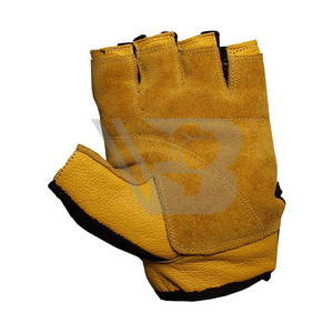 Yellow Half-Finger Cycling Gloves for Unisex Outdoor Sports Weight Lifting Non-Slip Gel <b>Pad</b> Palm Workout Fitness Gym Synthetic - Product Image 4