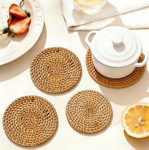Vietnam Supplier Handmade Natural Rattan Circular Placemats For Hotpot Bowl <b>table</b> <b>Protector</b> Mats & pads In Wholesale - Product Image 1