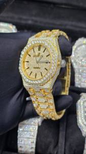 นาฬิกาข้อมือหรูหรา หน้าปัดอนาล็อก ประดับเพชรโมอิสซาไนต์ สำหรับผู้ชายและผู้หญิง ระบบจักรกลอัตโนมัติ กันน้ำ หน้าปัดขนาด 43 มม. สายขนาด 22 มม. สไตล์ฮิปฮอป - Product Image 3