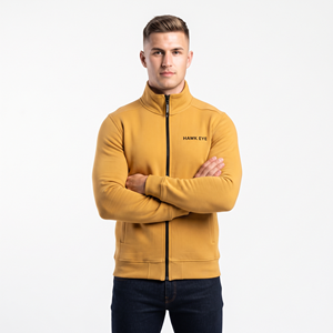 Moletom Masculino Liso com Capuz, Ajuste Regular, Jaqueta de Moletom 100% Algodão, Respirável, Secagem Rápida, para Esportes de Inverno e Uso Casual, Atacado - Product Image 3