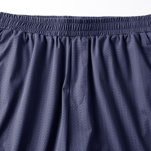 Shorts Bermuda pour homme à motif géométrique bleu marine, séchage rapide, taille élastique, vêtements de sport avec poches - Product Image 6