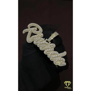 Collar Personalizado con Nombre Riconda, Diamantes Moissanite, Estilo Hip Hop, Cadena Brillante, Joyería, Regalo - Product Image 5