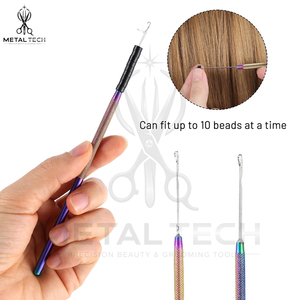 2 Pcs Hair Tinsel Tool, Hair Extensions Loop <b>Needle</b> Pulling Hook Tool, Micro <b>Needle</b> <b>Threader</b> Wire Pulling Loop Hook Tools - Product Image 2