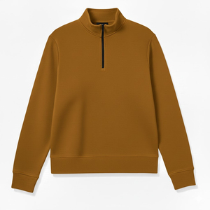 Men's Winter Half <b>Zip</b> Pullover Sweatshirts Custom Logo & Color 100% Cotton Terry Fabric OEM Service Casual Wear - Product Image 1