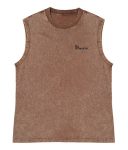 Camiseta de Manga Corta con Lavado Ácido Personalizada para Hombre, Oversize, 100% Algodón, Camiseta sin Mangas para Gimnasio, Estilo Urbano, Camiseta Básica para Músculos, Ropa de Verano para Fitness - Product Image 6