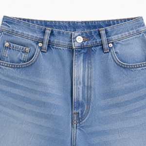 Jeans Elite Curve Barrel Leg para Mujer, Cintura Alta, Denim Premium, Corte Holgado Simple, Lavado Oscuro/Claro, Pantalones Streetwear, OEM ODM - Product Image 2