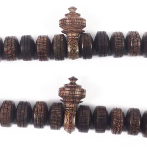 Tasbih en bois artisanal de qualité supérieure, perles polies et gravées, conçu pour la méditation, la prière, religieux, islamique - Product Image 4