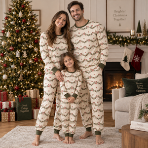 Custom Printed <b>Christmas</b> <b>Pajama</b> Set Women Long Sleeve Full Length Jersey Soft Cozy Winter Sleepwear Crew Neck Elastic Waist - Product Image 6