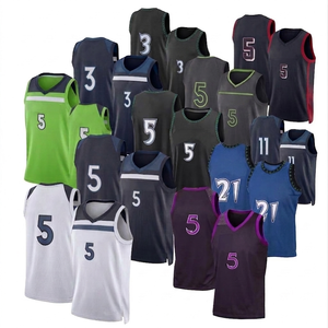Maillot de basketball personnalisé sublimé, col en V, sans manches, anti-humidité, unisexe adulte, avec numéros d'équipe imprimés, en polyester - Product Image 1
