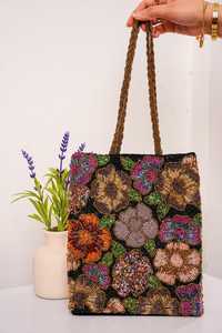 Nuevo Bolso de Mano para Mujer, Estilo Sobre, con Cuentas Impresas, Forro de Lona y Cierre de Botón, para Bodas - Product Image 6