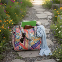 Bolsa de Mano Acolchada de Algodón Estampado Ecológico para Mujer Advik, con Bolsillos Interiores, Diseños Personalizados, Gran Capacidad, para Compras, Viajes y Uso Diario