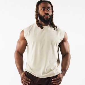 Cheap Custom <b>Logo</b> Muscle Fit Plain Men Tank Tops Sleeveless Workout 100% Cotton TankTop For Men - Product Image 4