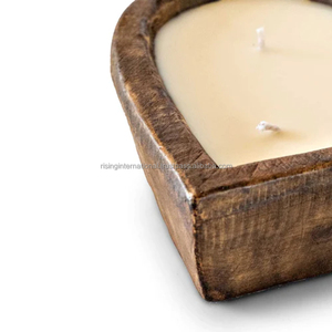 \Wholesale Price Customized Designed <b>Heart</b> <b>Shaped</b> Wooden Handcrafted Decorative Scented Candle <b>Bowls</b> Manufacturer - Product Image 2