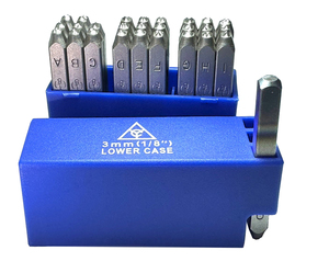 Jeu de 27 poinçons alphabétiques en acier CRV de qualité industrielle, 3 mm, minuscules, fabriqués à Taïwan - Product Image 3
