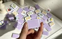 Jeu de Mahjong américain Violet et Shell avec 160 tuiles en acrylique et motifs décoratifs pour les soirées de jeu en famille