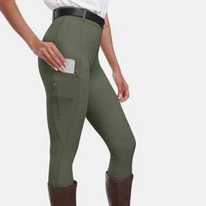 High Quality Women Silicone Full Riding Leggings Custom Logo Ladies Stretch Equestrian Breeches Horse Pants For Outdoor Sport - Product Image 4