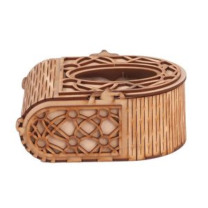 Modern Wooden Laser Cut Handmade Eco-Friendly <b>Tissue</b> & Napkin Holder Decor for Home Party <b>Wedding</b> - Product Image 6