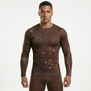 Camiseta de compresión ligera para sublimación, ideal para invierno, la mejor calidad OEM, camiseta de compresión para artes marciales para hombre con logotipo personalizado por sublimación - Product Image 4