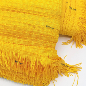 Ribete de encaje dorado con flecos y borlas para coser, ideal para ropa DIY y decoración del hogar - Product Image 2