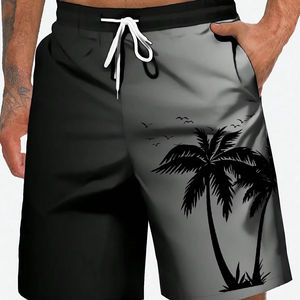 Shorts de bain à séchage rapide pour hommes, vêtements de plage unisexes, longueur genou, légers, résistants à l'eau, imprimé floral, cordon de serrage, style estival - Product Image 1
