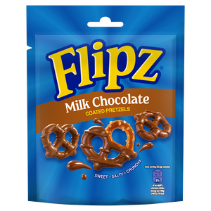 Flipz Pretzels Cubiertos de Chocolate 90g, Bocadillos Crujientes de Chocolate con Leche, Dulces y Salados, Venta al por Mayor de Confitería - Product Image 1