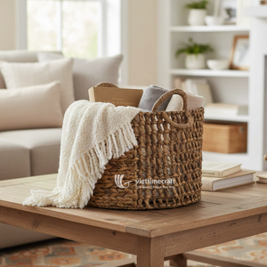 Cesta de Almacenamiento de Jacinto de Agua Natural con Asas, para Lavandería y Almacenamiento, Venta al por Mayor Disponible - Product Image 4