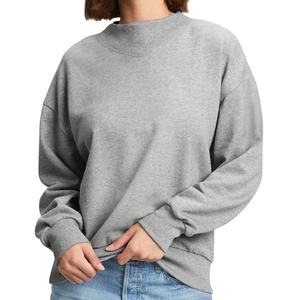 Womens Vintage High Street Base 350g Heavyweight 100% Cotton <b>Fleece</b> Winter Turtleneck Long Sleeve <b>Sweatshirt</b> - Product Image 1