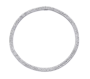 สร้อยคอเทนนิสแบบซิปประดับเพชรทรงบาแก็ตต์ทอง 14K (เพชรแท้) สำหรับเจ้าสาว รับผลิตตามแบบ (OEM) ขายส่ง ขายปลีก ผู้ผลิตเครื่องประดับ - Product Image 4