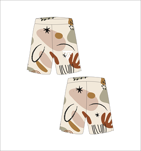 Pantalones Cortos de Baloncesto de Malla Sublimada Personalizados para Hombre, de Secado Rápido, para Entrenamiento, Gimnasio, Fitness, Deportes, Color Beige, Diseño Abstracto Bohemio Geométrico - Product Image 1
