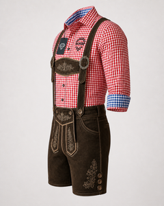 Lederhosen Premium Alemanes para Oktoberfest, Pantalones Cortos de Cuero Genuino para Hombre, Disfraz Tradicional Bávaro para Festival de la Cerveza, Venta al Por Mayor - Product Image 4