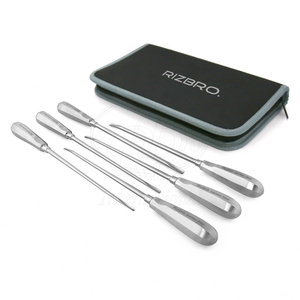 Juego de 6 Elevadores Dentales Extra Largos Tipo Diente de Lobo de Acero Inoxidable con Estuche con Cremallera, Herramienta Veterinaria Equina - Product Image 1