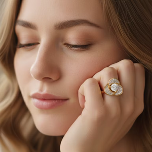 Creative Gold Floral Diamond <b>Statement</b> <b>Ring</b> with New Design for Women's Luxury Wedding Jewelry - Product Image 5