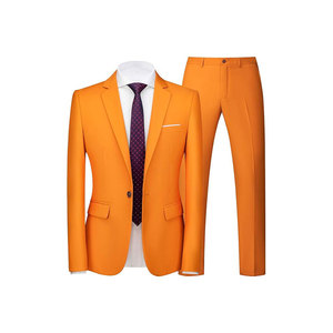 Wedding Suit (Blazer+Pants+Vest) 3-Piece Mandarin Collar Crocheted Washed Men's Business Formal Suit - Product Image 1