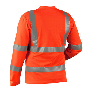 Top Quality Working Safety T-<b>Shirts</b> Wholesale Breathable Reflective Tape Hi-Vis Long Sleeve Construction Safety T-<b>shirt</b> - Product Image 4