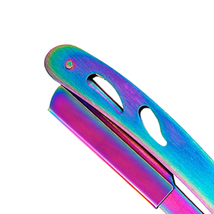 Navaja de Afeitar Manual para Hombre, de Acero Inoxidable Premium, con Borde Recto y Logotipo Personalizado, Navaja Plegable de Una Sola Hoja para Barbería - Product Image 3