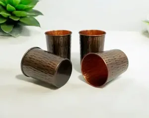Gobelet à boire en cuivre pur martelé, verre à eau ayurvédique, tasse en cuivre faite à la main, verre à boisson réutilisable, cadeau pour la santé - Product Image 5