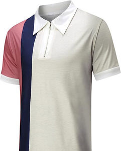 Premium Golf Wear Short Sleeved Casual Slippers Custom Logo Street Wear <b>Half</b> Zipper White Men's Polyester/Cotton Polo <b>Shirts</b> - Product Image 6