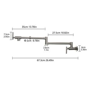 Rubinetto da Parete Commerciale per Riempimento Pentole, Materiale Acciaio Inox 304, Rubinetto da Cucina Pieghevole, Rubinetto per Macchina da Caffè, Rubinetti da Cucina Estensibili - Product Image 2