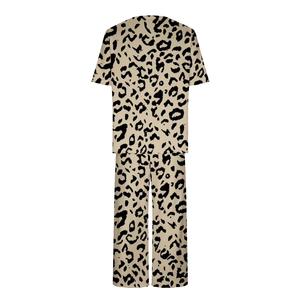 Conjunto de Pijamas Románticos de Verano para Mujer, Estampados, de Tres Cuartos de Largo, Casuales, de 2 Piezas, Cuello Redondo, Manga Corta, Ecológicos - Product Image 4