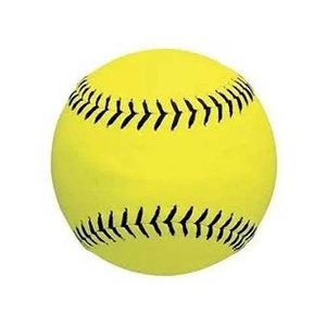 Pelota de Softbol Amarilla WARPRO INDUSTRY de 9 Pulgadas con Costuras Negras, Material de Bambú y Plástico, Diseño Estándar, Construcción Duradera - Product Image 1