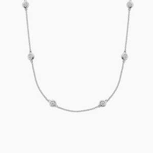 Collier ras du cou de luxe pour femme en or jaune massif 14 carats avec diamant de laboratoire de 0,51 ct certifié IGI, plaqué rhodium, serti clos, 18 pouces - Product Image 2