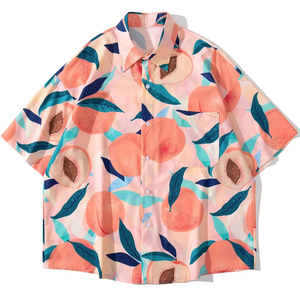 Nouvelle chemise hawaïenne pour homme, style streetwear hip-hop, imprimé pêche, chemise de plage décontractée à manches courtes - Product Image 2