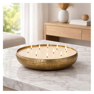 Nouvel arrivage : Bougeoir cylindrique en laiton doré, écologique, fait main, de qualité supérieure, luxueux et unique pour Noël et la maison - Product Image 1