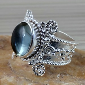 <b>Labradorite</b> <b>Ring</b> 925 Sterling Silver Handmade Boho Statement Promise Jewelry for Women Natural Oval Shape Gemstone Jewelry - Product Image 1